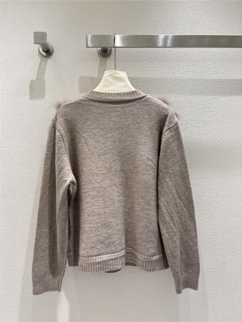 Wool fox fur top coat wool skirt suit