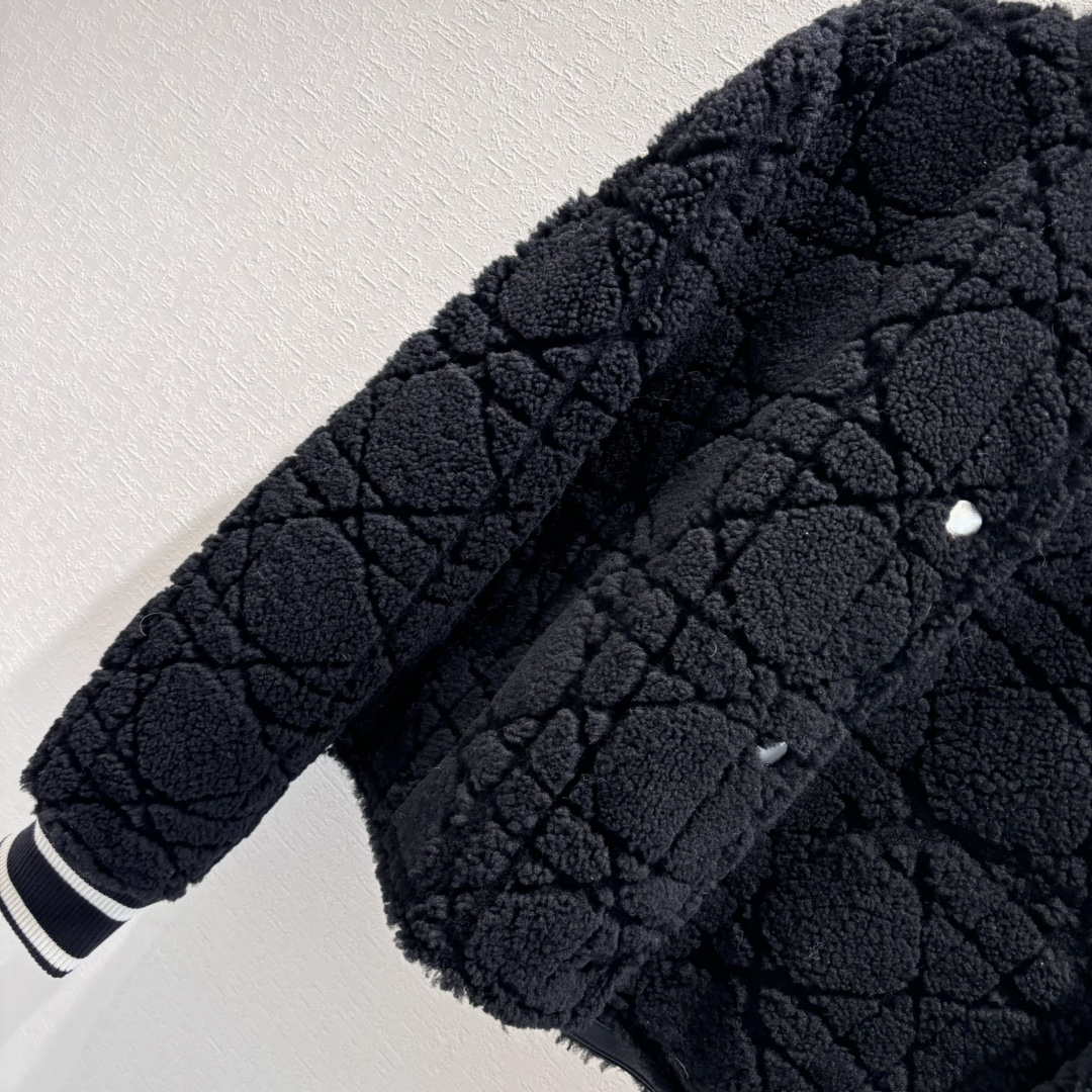 D10r teddy cashmere baseball jacket