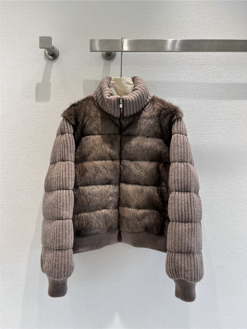 L0r0 P1ana mink cashmere knitted goose down jacket