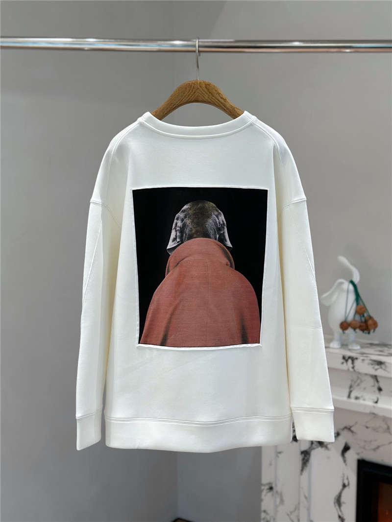 Vanitoo Ivory Cotton Sweatshirt with Wegman Print