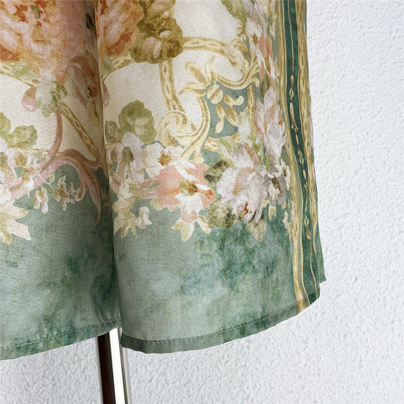 zimm silk top wide leg pants set