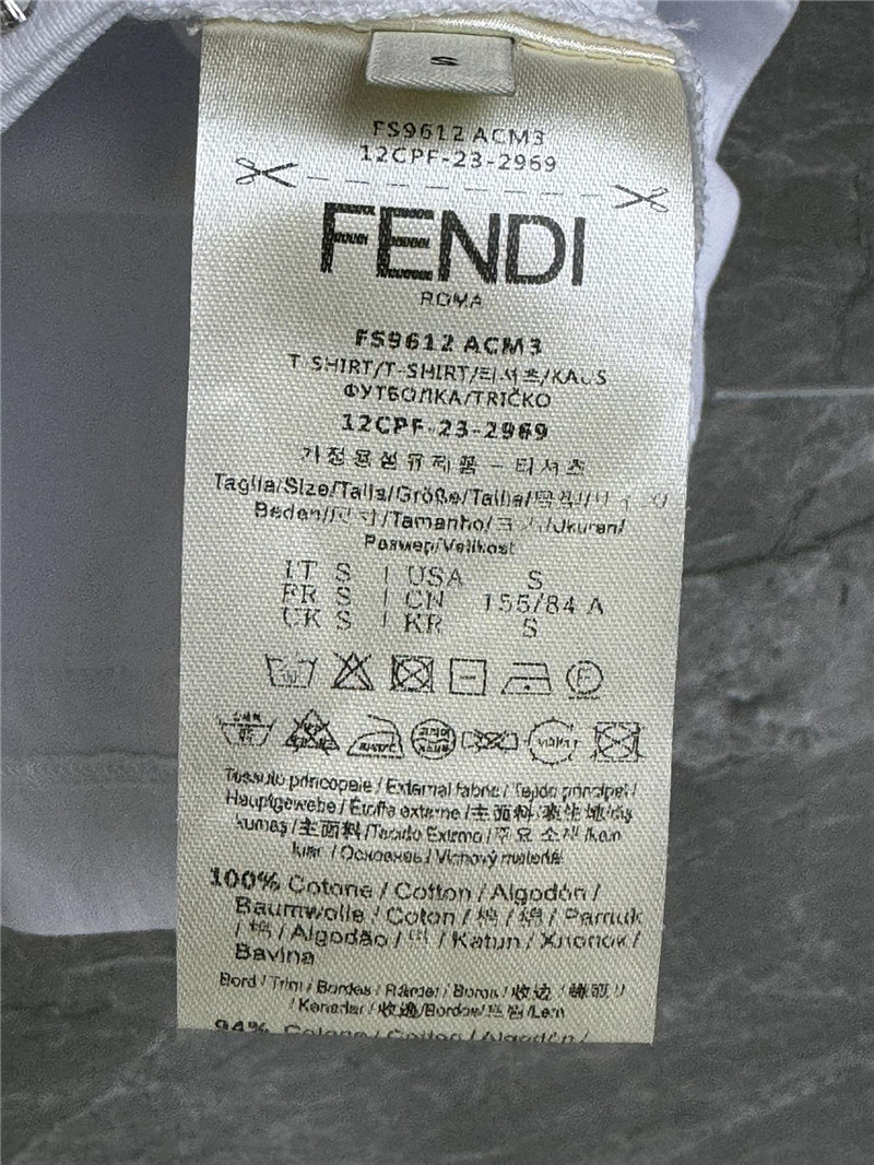 F**di beaded round neck t shirt