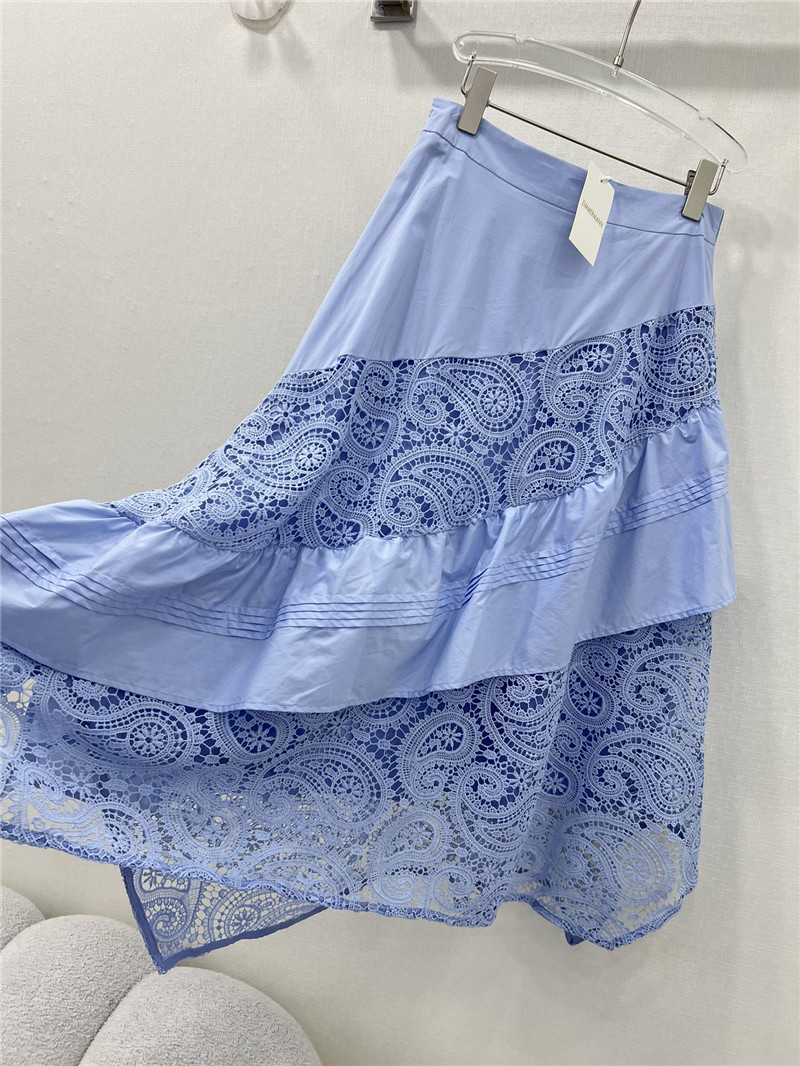 zimm water-soluble lace patchwork irregular skirt