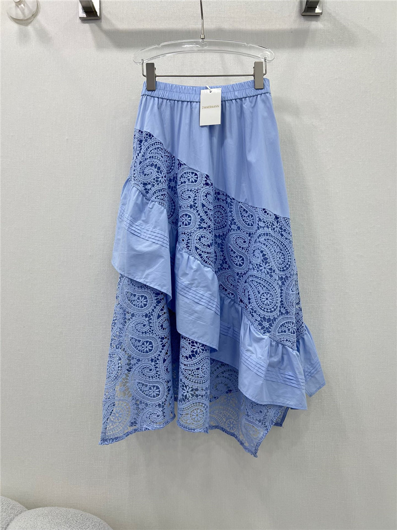 zimm water-soluble lace patchwork irregular skirt