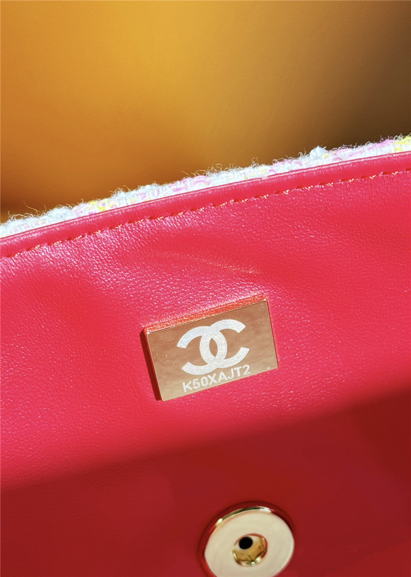 Ch**el logo woolen pink cf bag