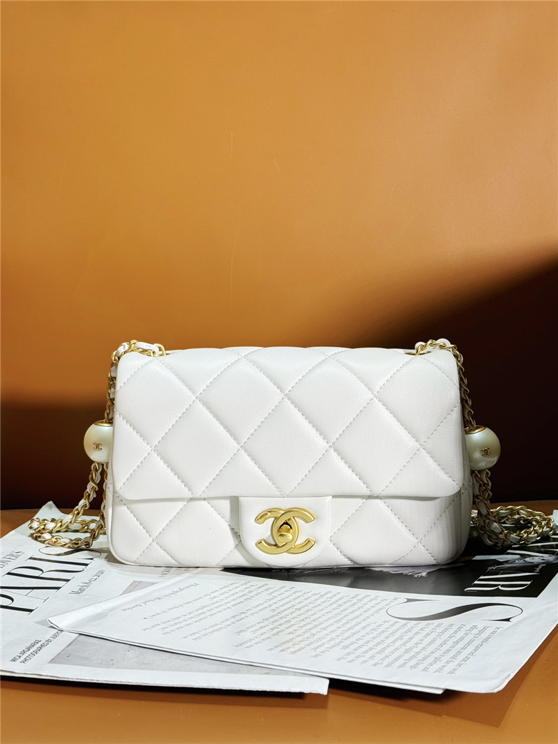 Ch**el classic pearl white cf bag