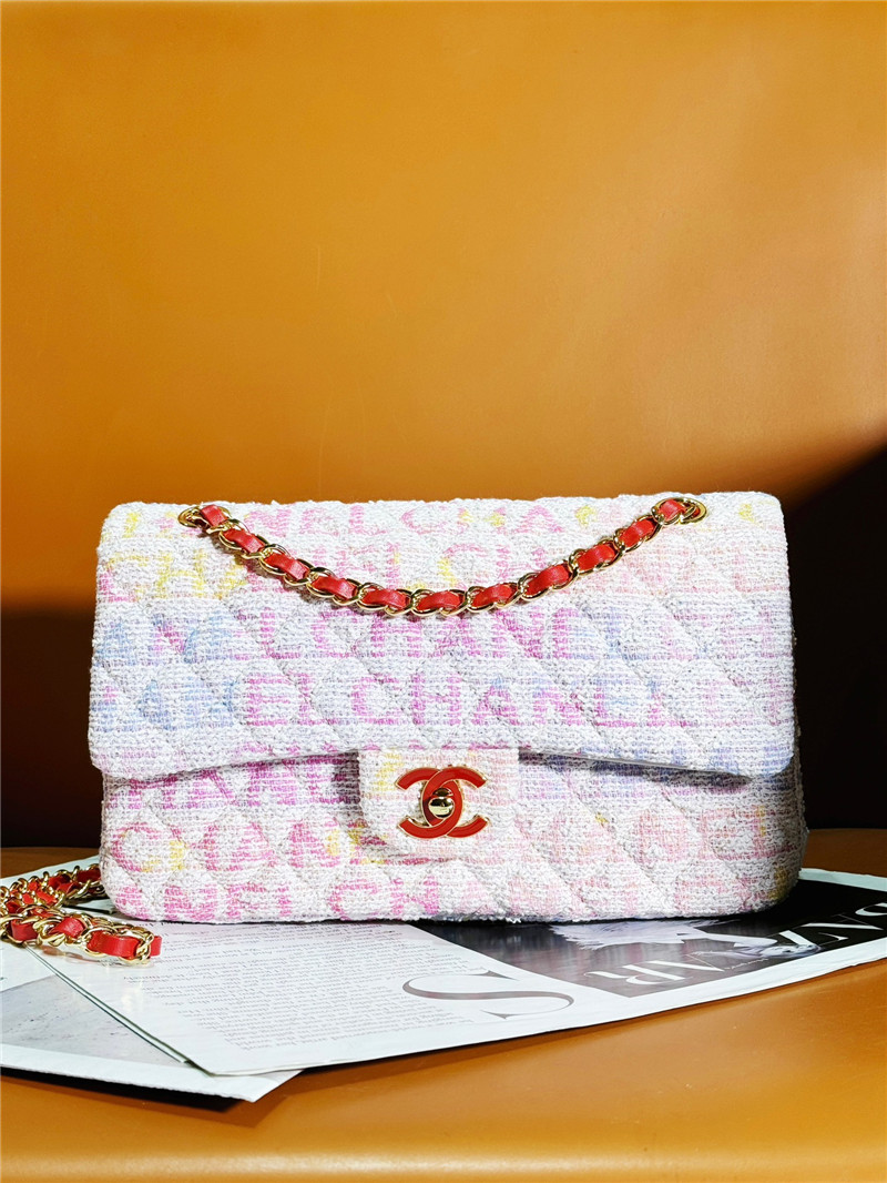 Ch**el woolen pink cf bag large