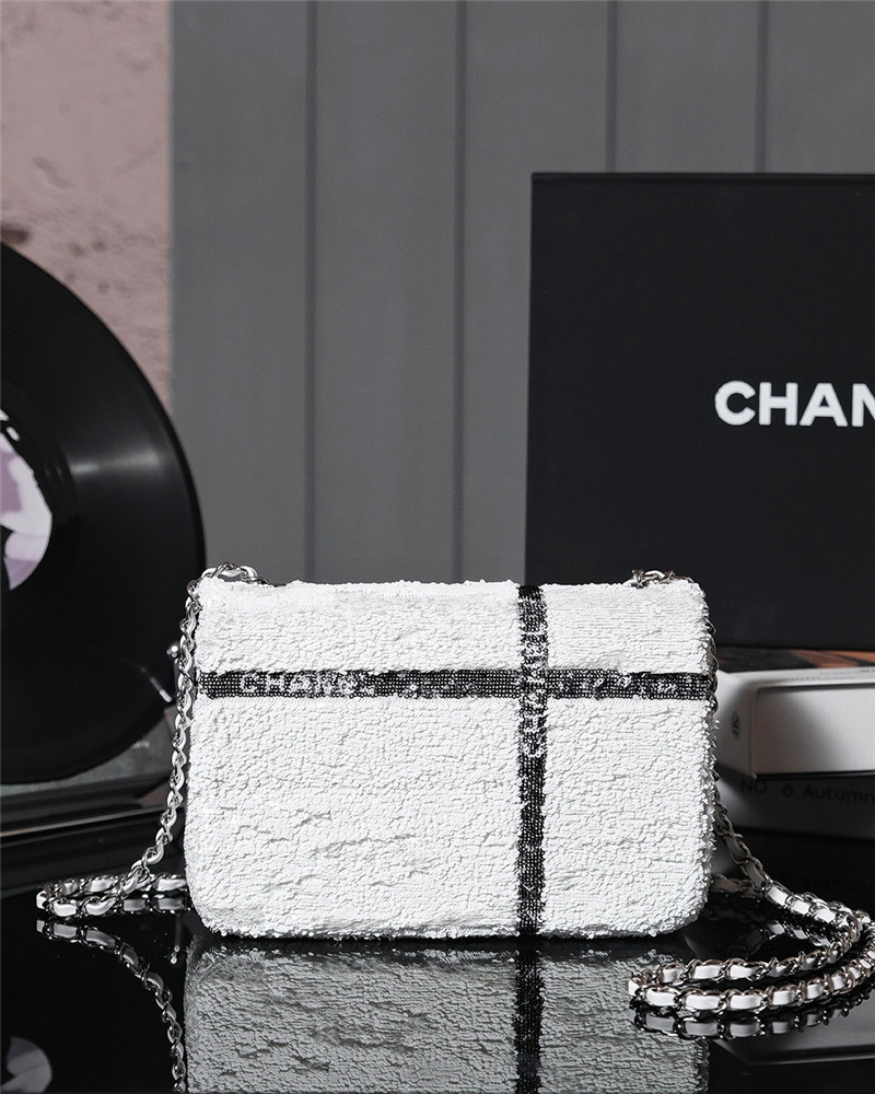 Ch**el bow sequin cf bag