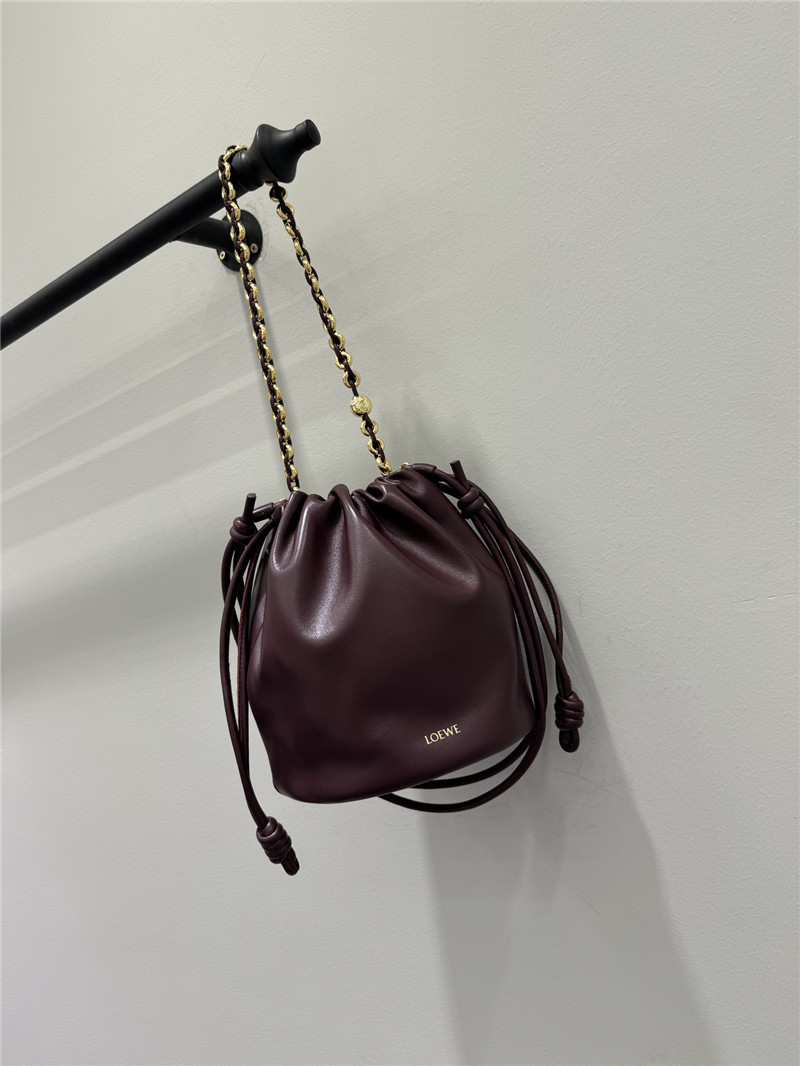 L0ew* flamenco wine red leather bag