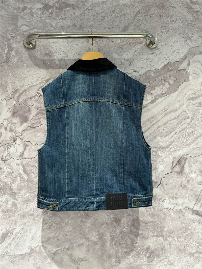 M1um1u logo denim vest