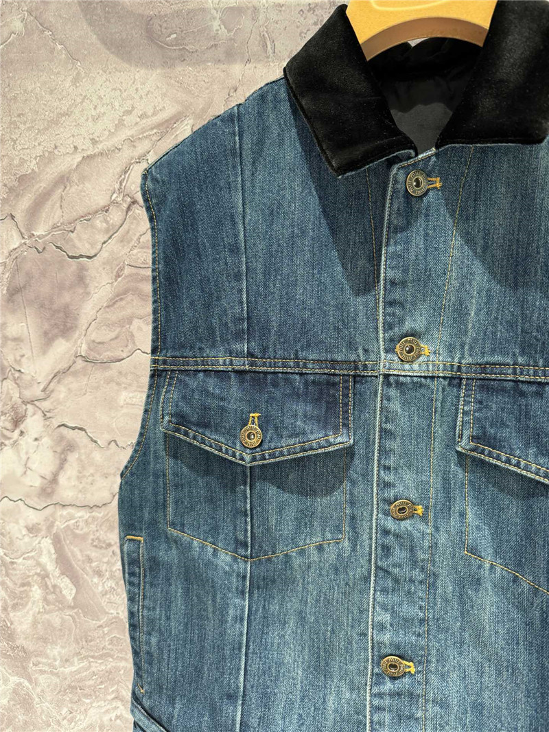 M1um1u logo denim vest