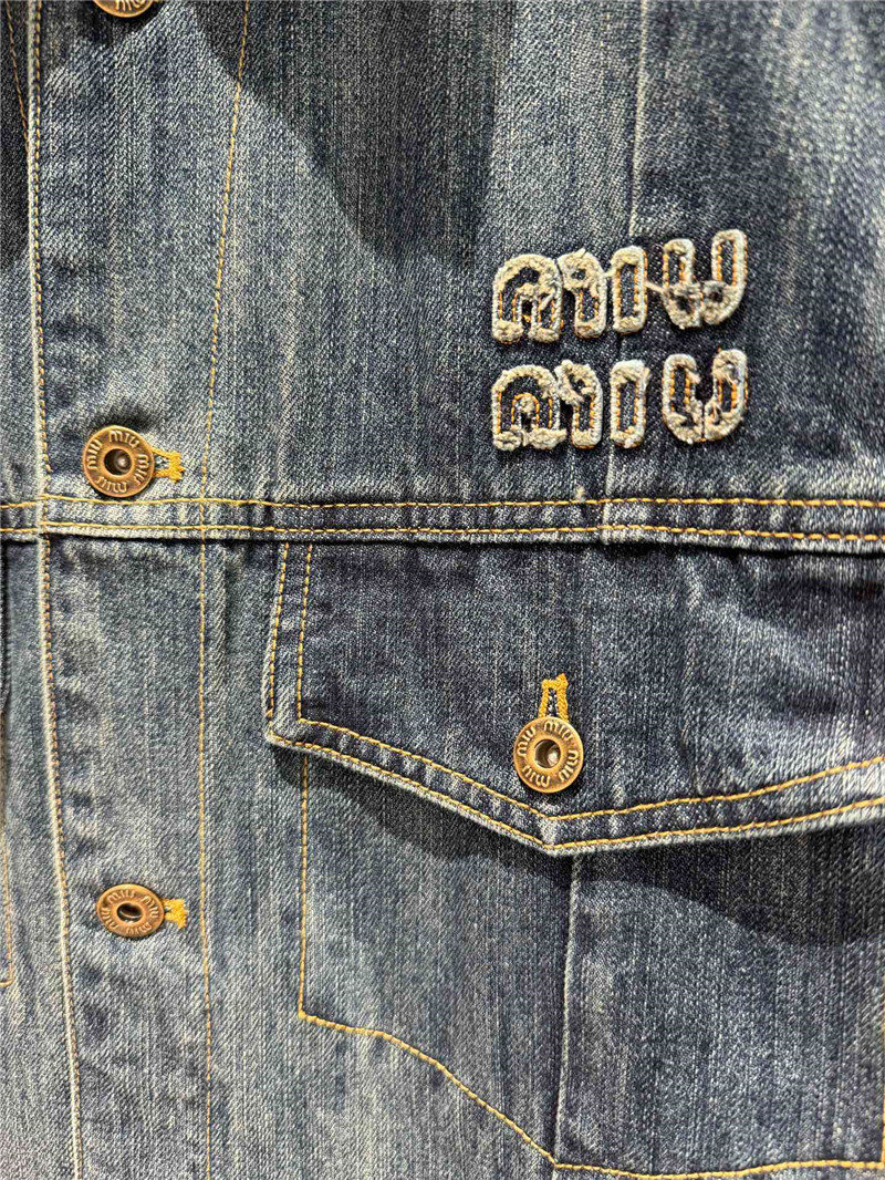 M1um1u logo denim vest