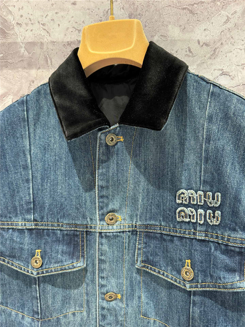 M1um1u logo denim vest
