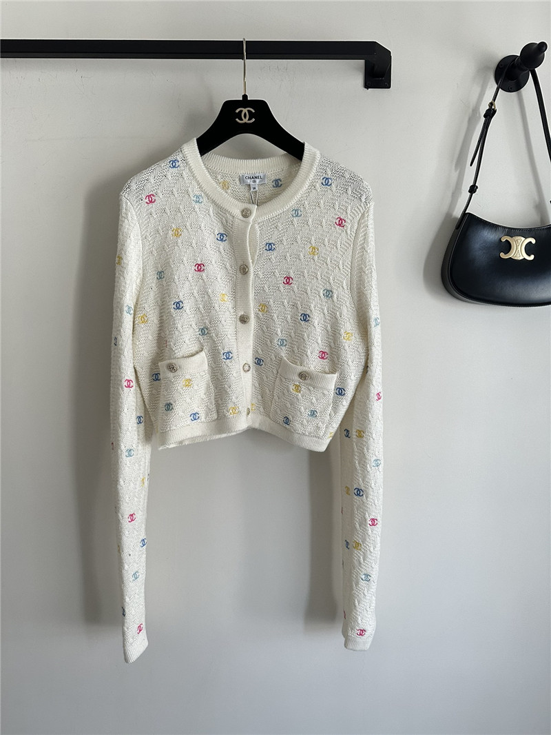 Ch**el color Ch**el embroidery cardigan