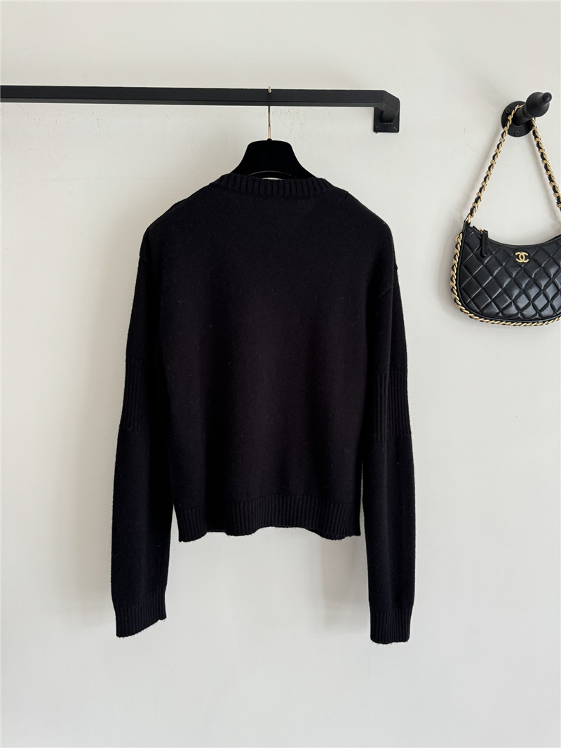 Ch**el logo shoulder buttons cashmere sweater