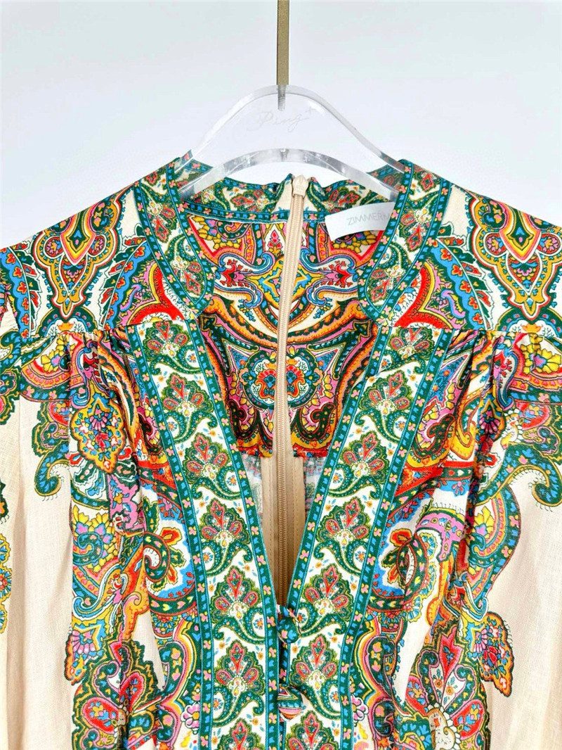 zimm V-neck lantern cuff dress