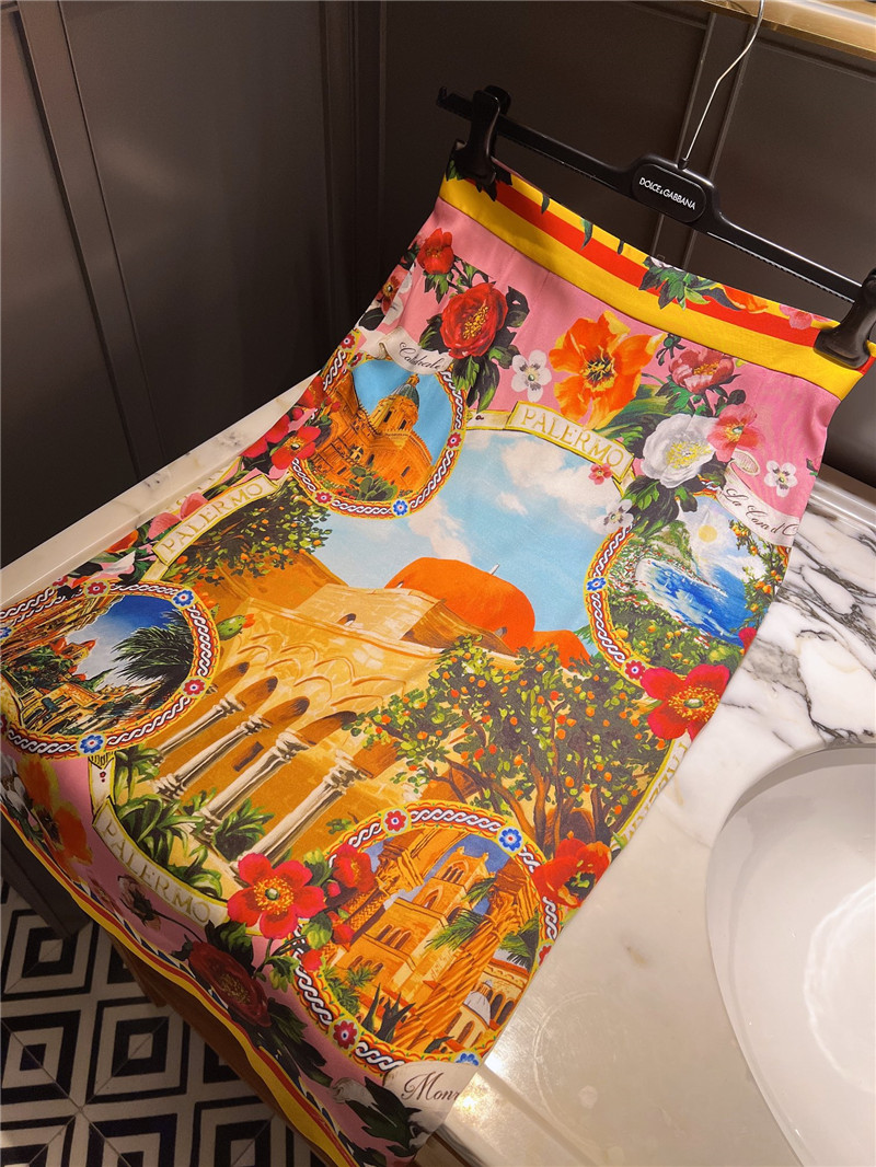 Dolce & Gabbana D&G Silk Print Half Skirt