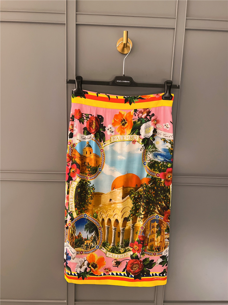 Dolce & Gabbana D&G Silk Print Half Skirt