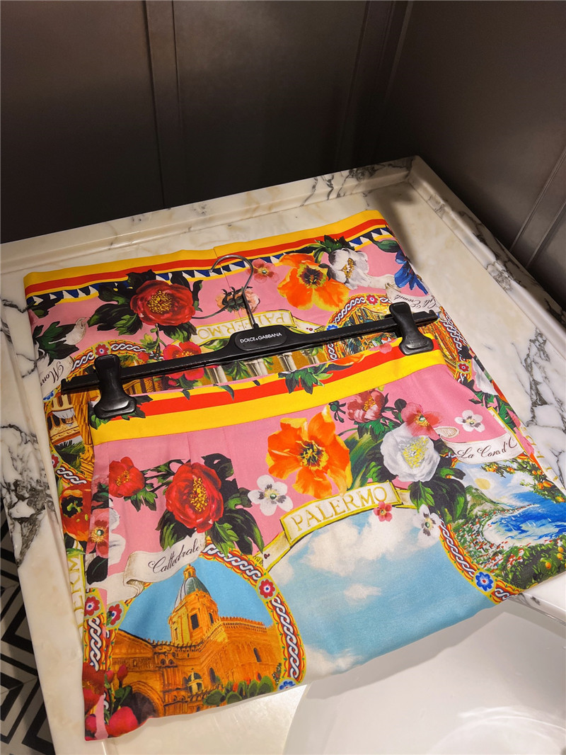 Dolce & Gabbana D&G Silk Print Half Skirt