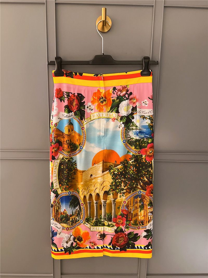 Dolce & Gabbana D&G Silk Print Half Skirt