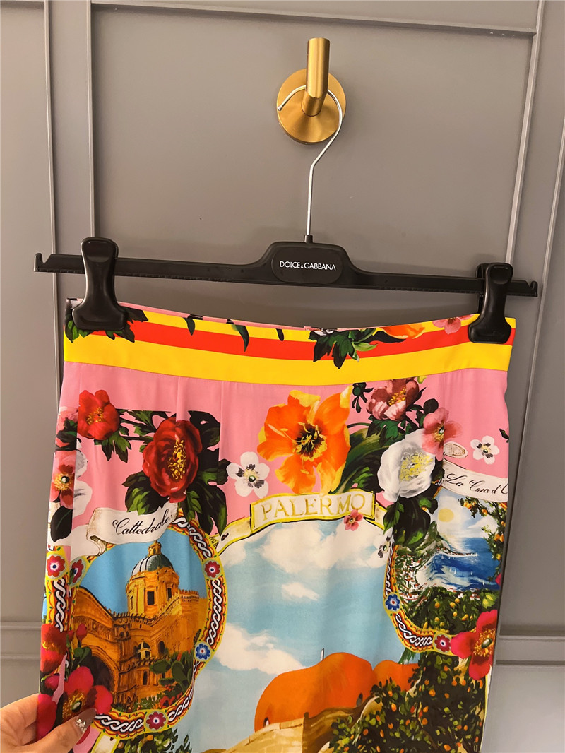 Dolce & Gabbana D&G Silk Print Half Skirt
