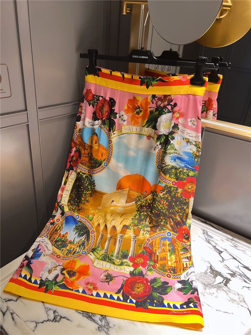 Dolce & Gabbana D&G Silk Print Half Skirt