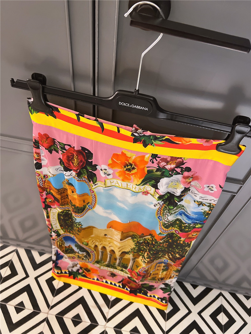 Dolce & Gabbana D&G Silk Print Half Skirt