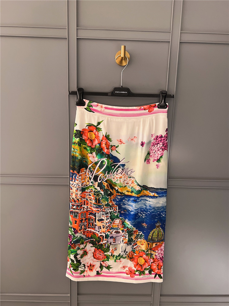Dolce & Gabbana D&G Silk Print Half Skirt