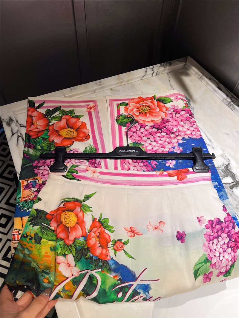 Dolce & Gabbana D&G Silk Print Half Skirt