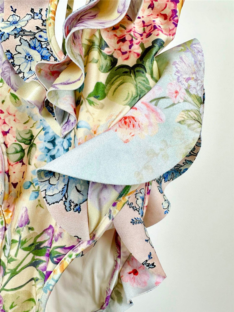 zimm ripple ruffle halter one-piece swimsuit