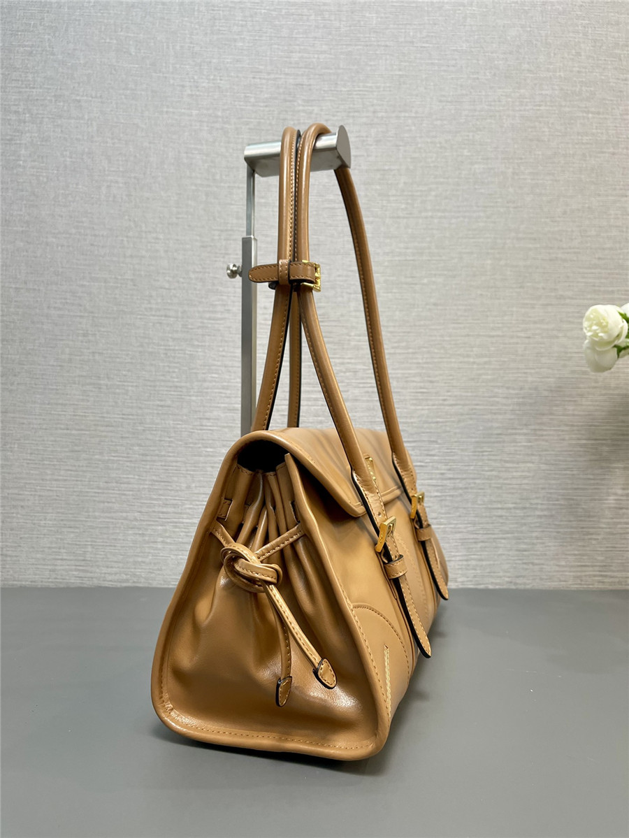 Pra*a black medium leather shoulder bag