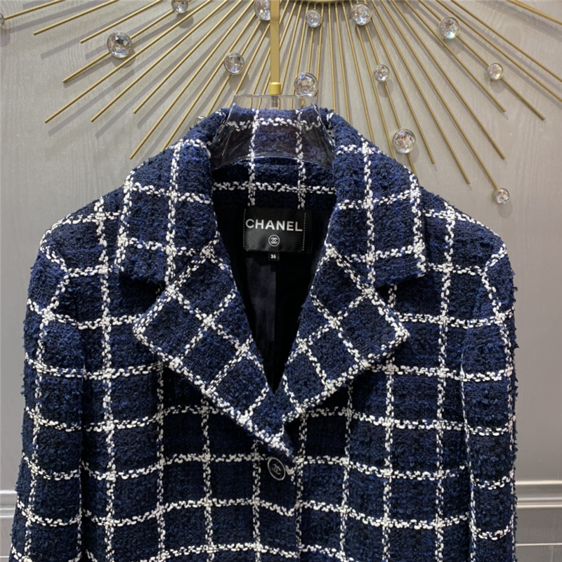 Ch**el blue tweed coat