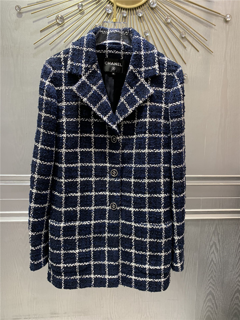 Ch**el blue tweed coat