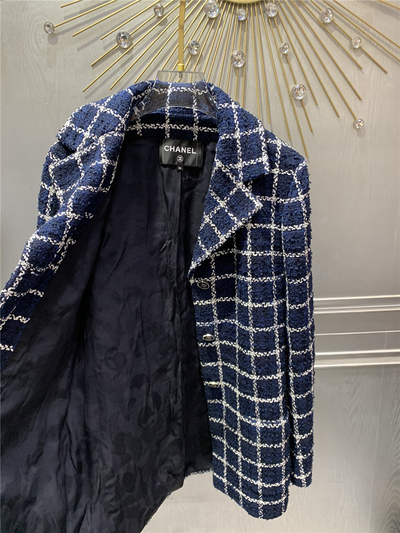 Ch**el blue tweed coat