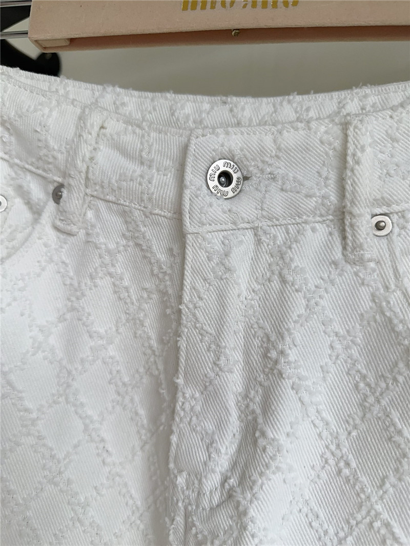 M1um1u embroidered jacquard straight leg jeans