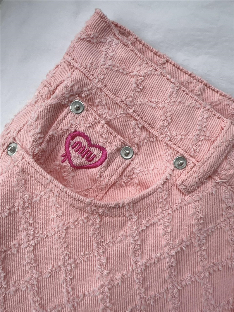 M1um1u embroidered jacquard straight leg jeans