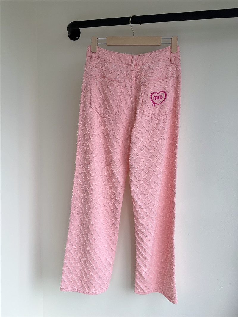 M1um1u embroidered jacquard straight leg jeans