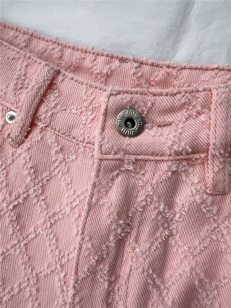 M1um1u embroidered jacquard straight leg jeans