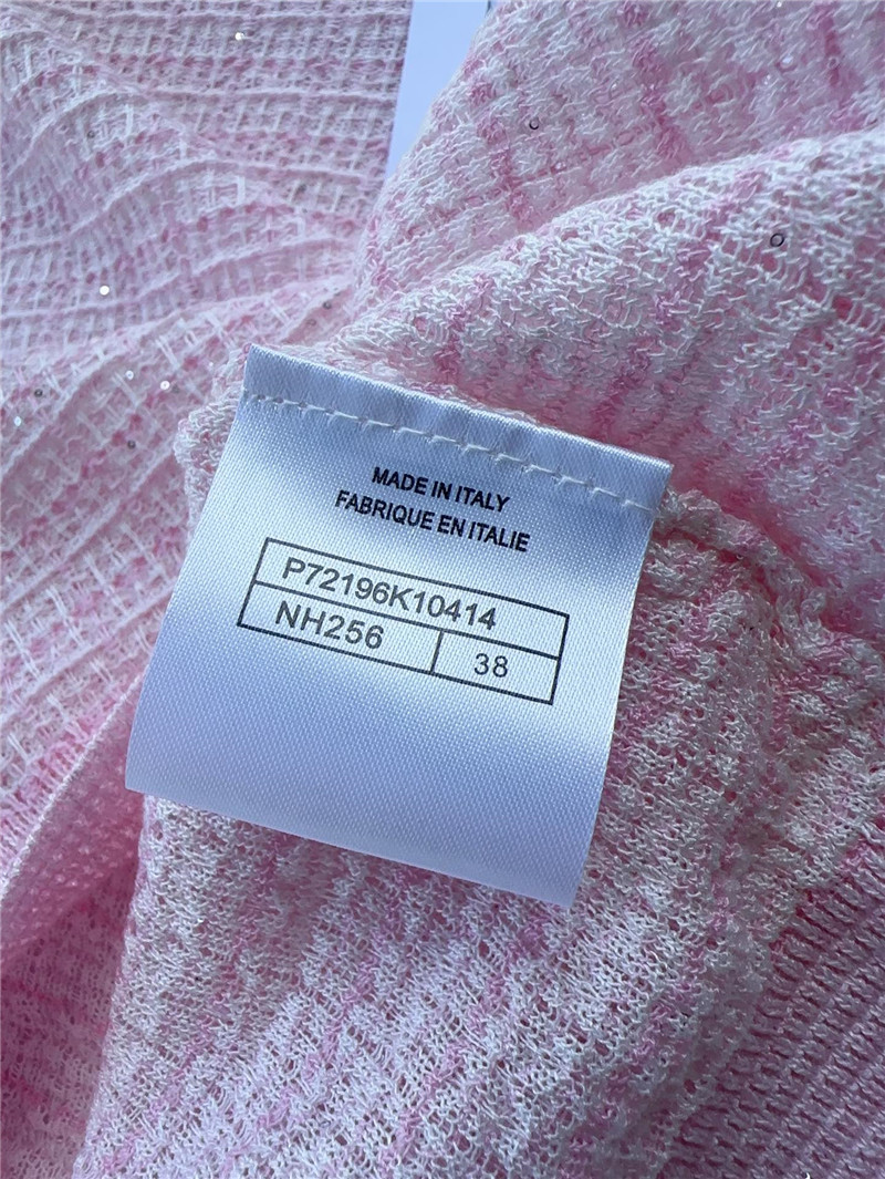 Ch**el pink heavyweight logo jacquard top