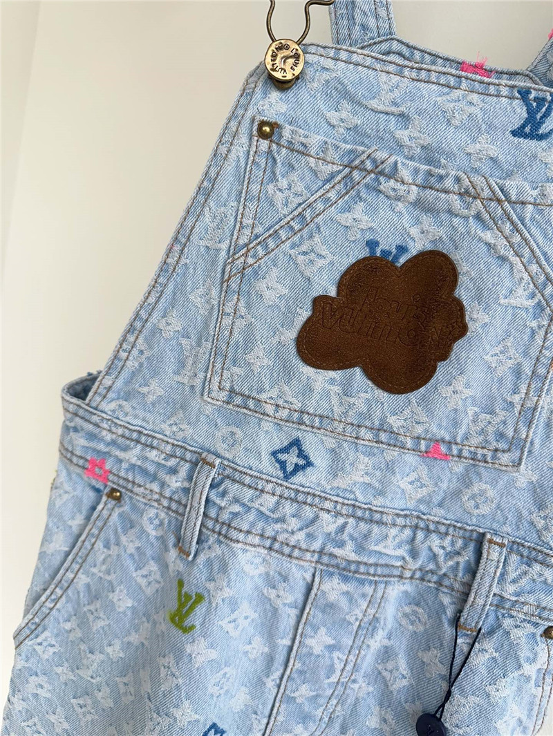 l0vis Vvtt0n lv full logo denim harness shorts