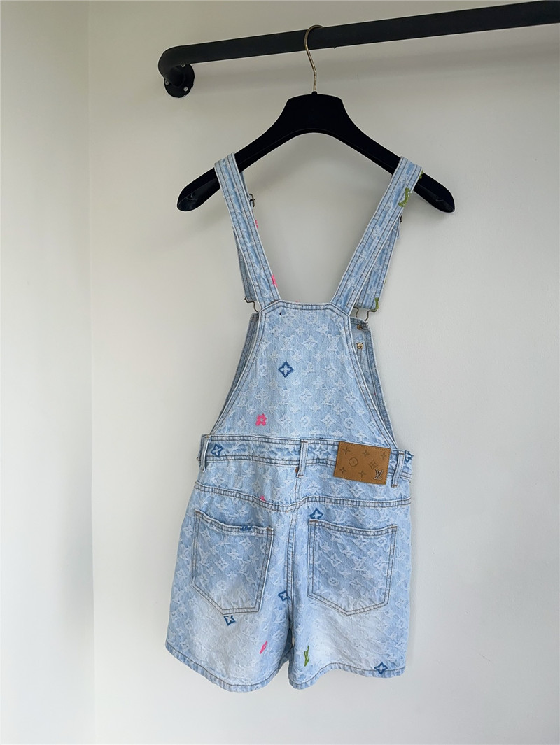 l0vis Vvtt0n lv full logo denim harness shorts