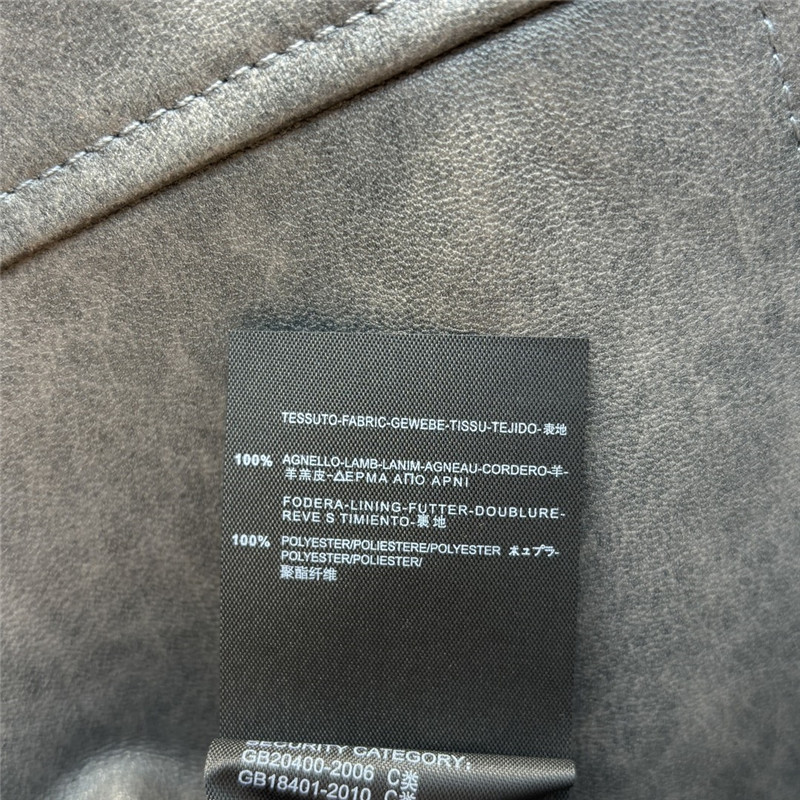 M1um1u flap lapel double pocket short leather jacket