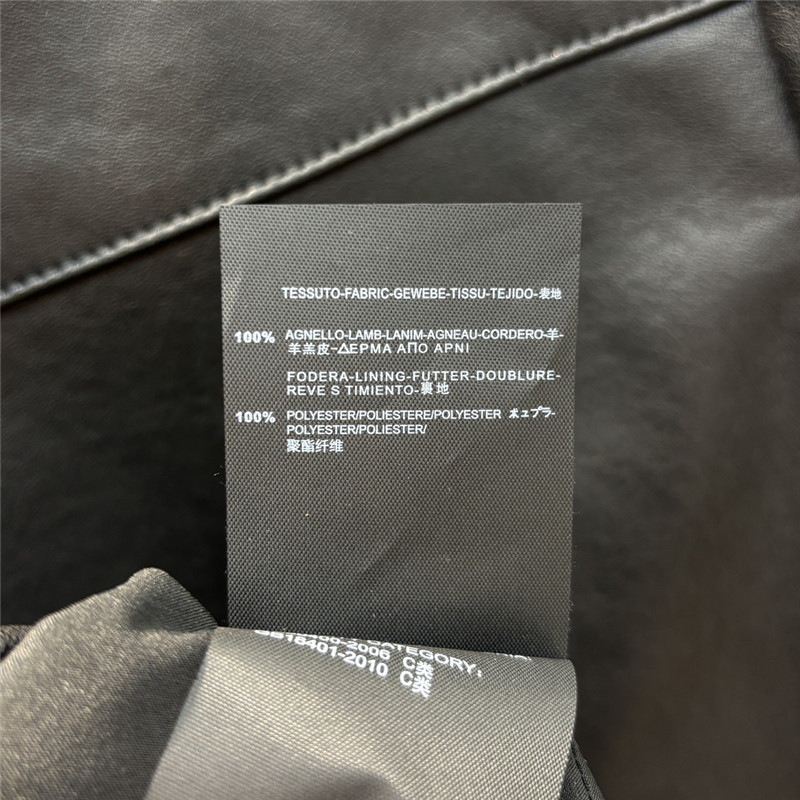 M1um1u flap lapel double pocket short leather jacket