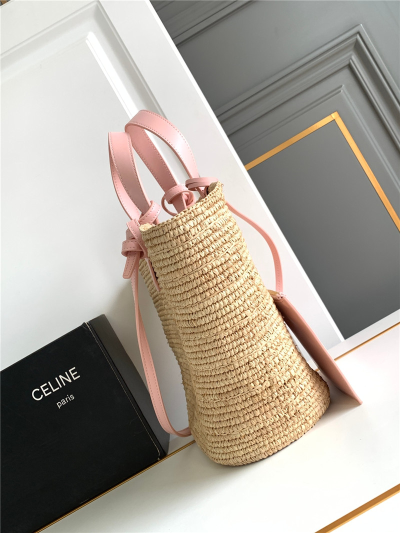 Ce1i*e teen plant cowhide classic basket bag pink