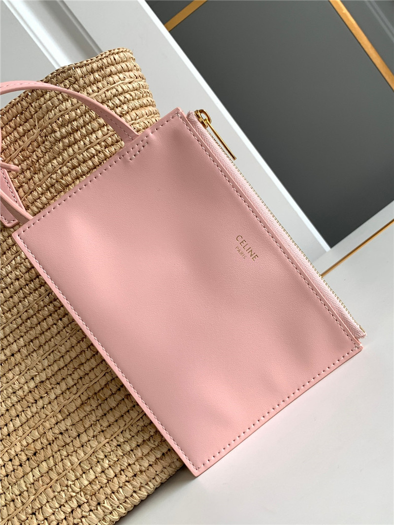 Ce1i*e teen plant cowhide classic basket bag pink