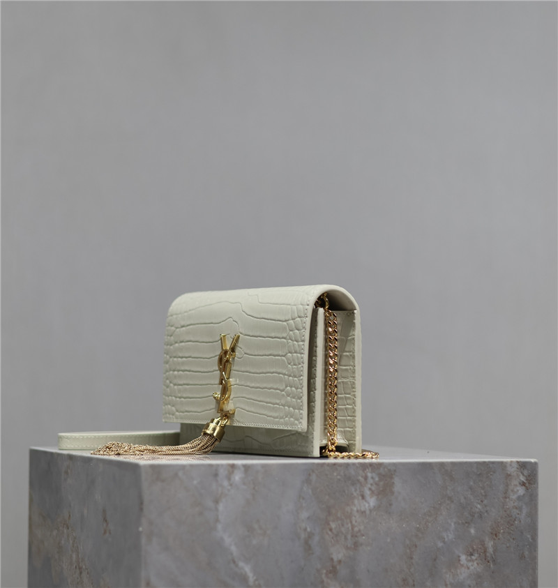 Y51 kate tassel chain bag in white