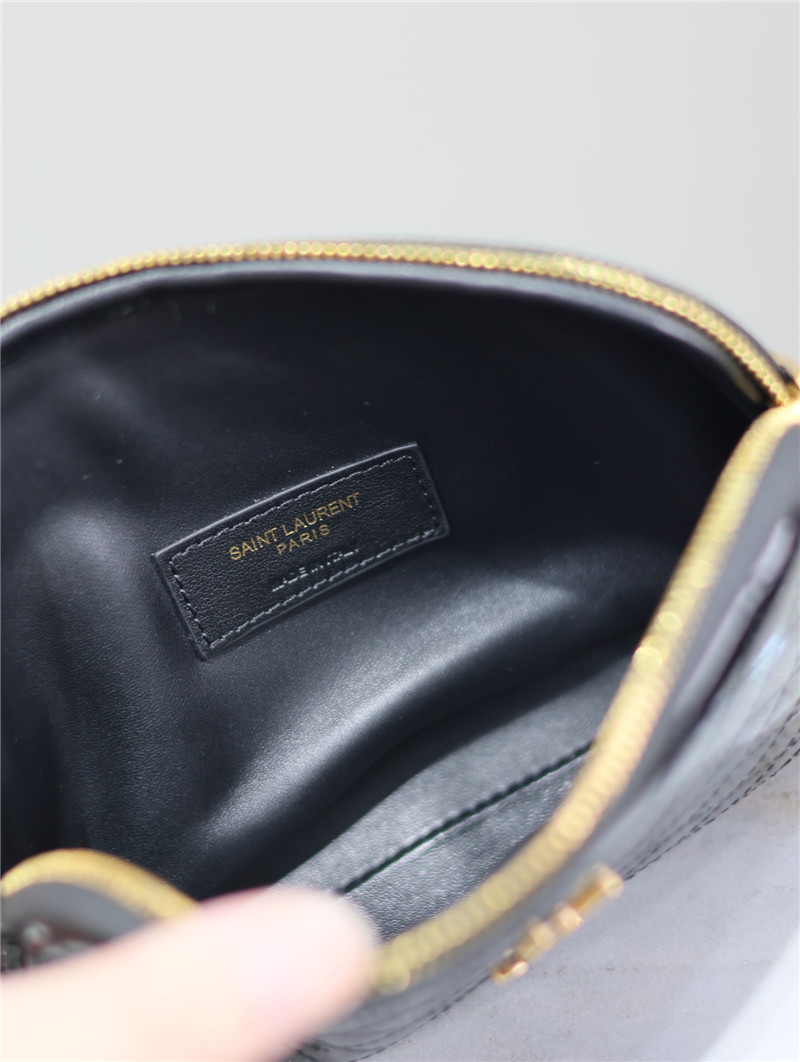 Sa1nt Lau*nt patent leather gaby zipped pouch