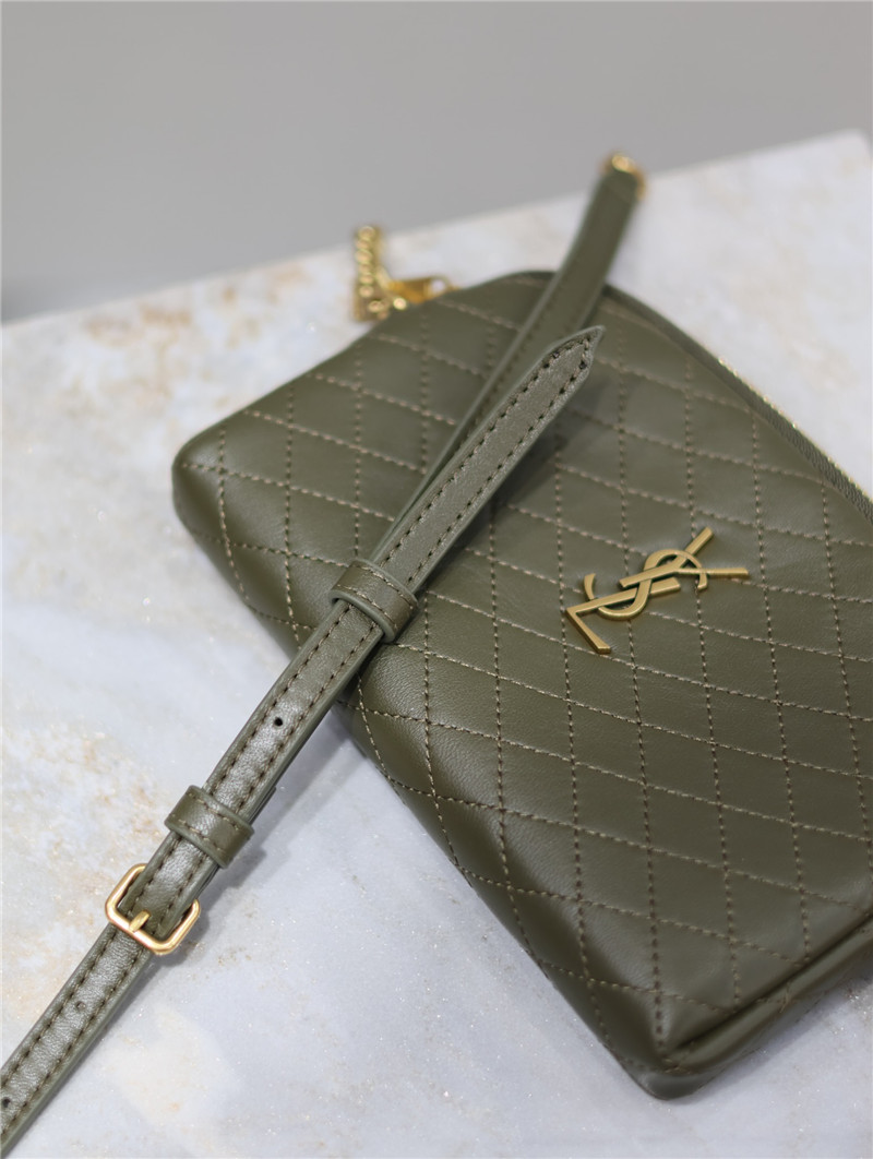 Sa1nt Lau*nt gaby zipped pouch in green