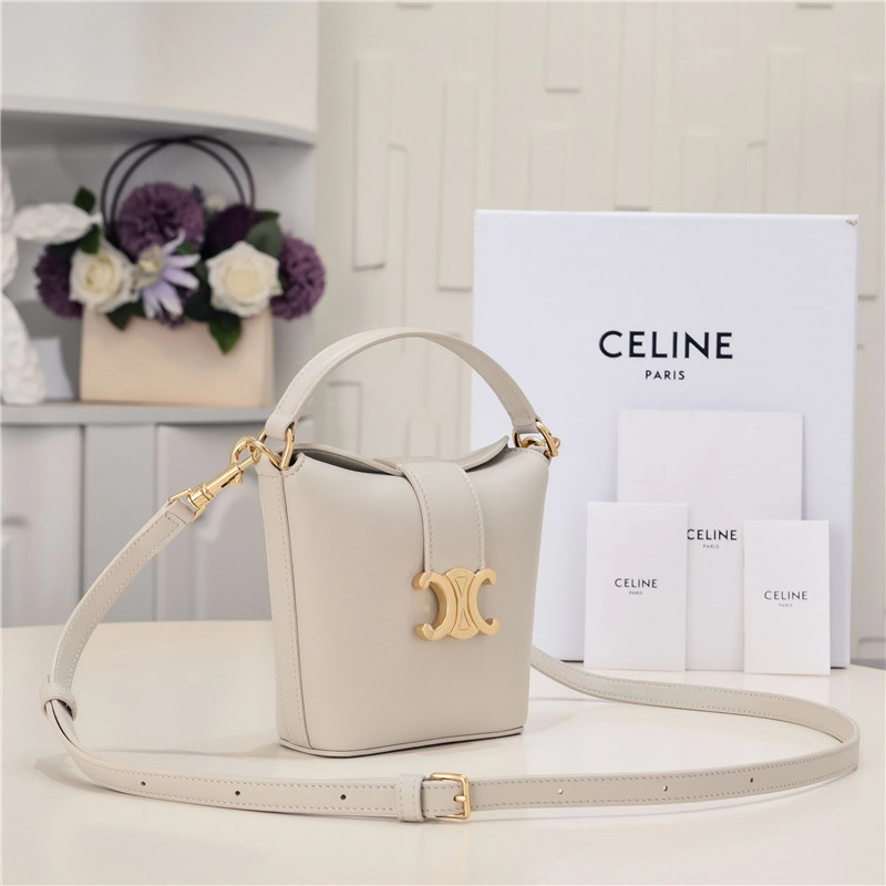 Ce1i*e mini bucket bag in beige