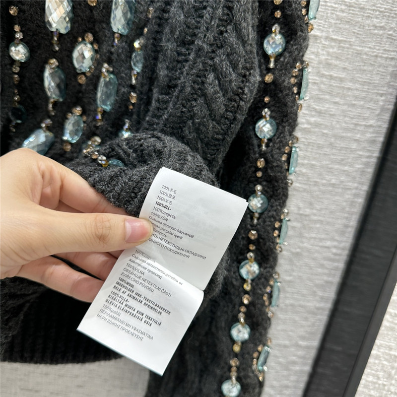 Miu Miu Round Neck Beaded Cardigan